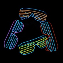 LED Flashing Sunglasses - Light Up EL Neon Rave Glasses for Parties