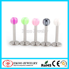 Acrylic Checker Ball Labret Lip Ring Piercing Jewelry