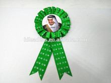 Hot Sale Customized Green Ribbon Rosette Badge