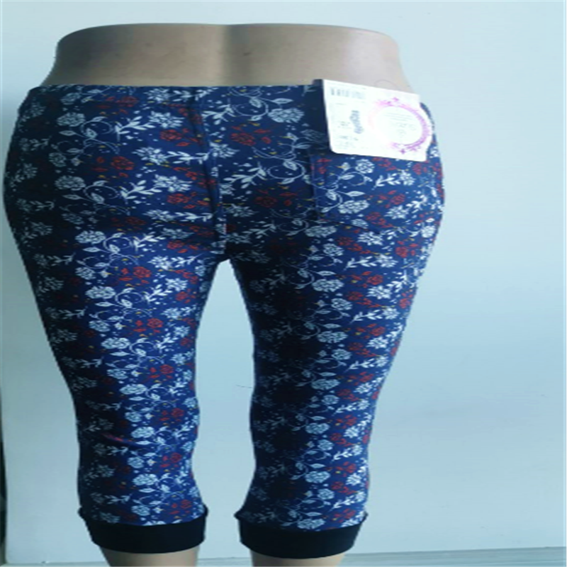 Crimping Rayon Printed Length Leggings