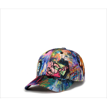 Man skull cap abstract doodle baseball cap