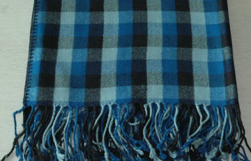 Comfortable Plaids Bamboo Throw Blanket , Blue Anti - Pilling