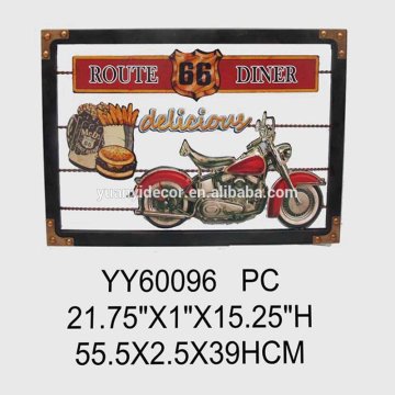 Vintage metal decor-auto sign framed