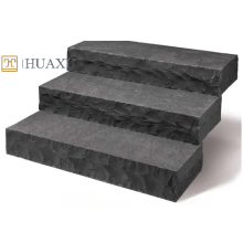 Huaxu Natural Outdoor Black Stone Basalt Step Stage