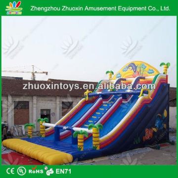 colorful commercial use 15'h wet or dry inflatable slide