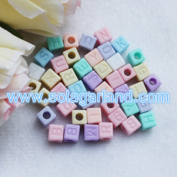 6.5x7mm Acrylic Mix Alphabet Letter Square Cube Beads Charms DIY Pick