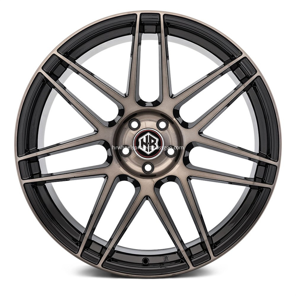 H R Tech Wheels Hr995 Black Tinted Brushed Face Front