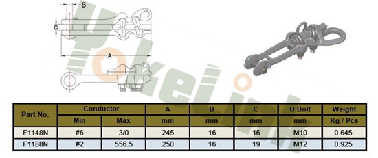 Egyenes vonalú feszítőbilincs1 Straight Line Strain Clamp1