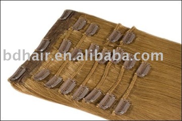 human hair extensions/clip-in hair extensions/full head clip in hair extension