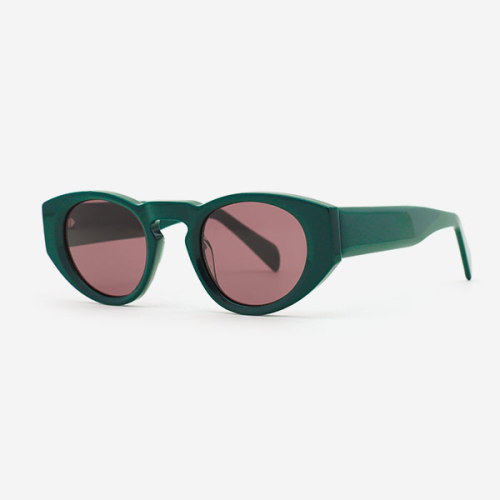Oval-frame Acetate Unisex Sunglasses