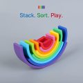 Silicone Rainbow Stacker Puzzle Baby Stacking Toy