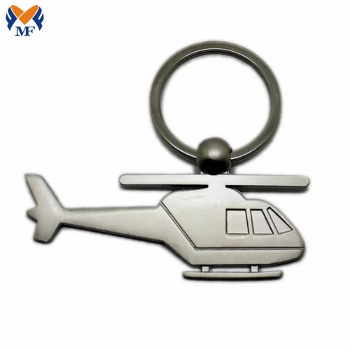 Metal Die Cast Helicopeter Shape Keychain