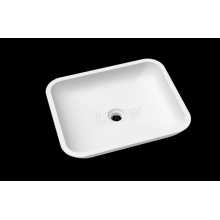 Pure acrylic rectangle countertop basin for bathroom