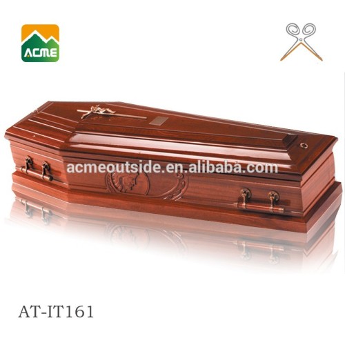 AT-IT161 good quality unfinished wood coffin box factory