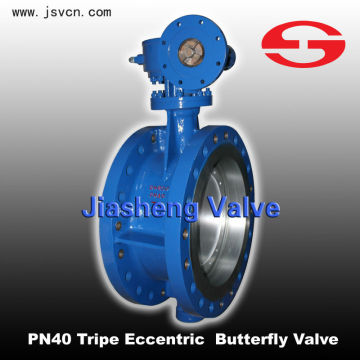 Double-eccentric center WCB butterfly valve PN16
