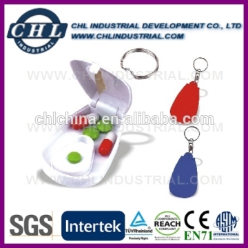 Promotional custom pill box keychain