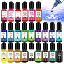 INTODIY 24 Colors 10ml Alcohol Ink for Epoxy Resin - Non-Pungent Odor DIY Art Supplies