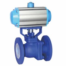 Fluorine-lined ball valves