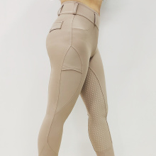 Beige Side Pocket Stretchy Equestrian Botches Women