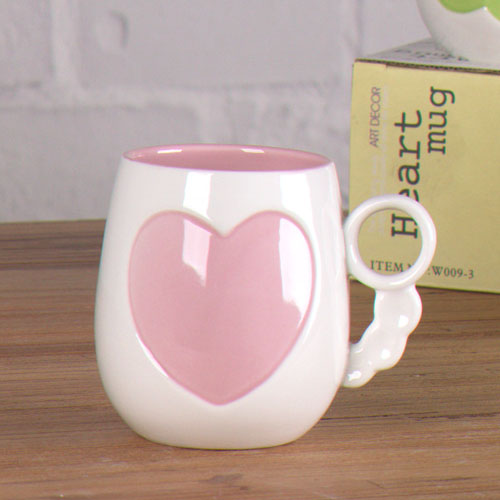emboss heart coffee mug
