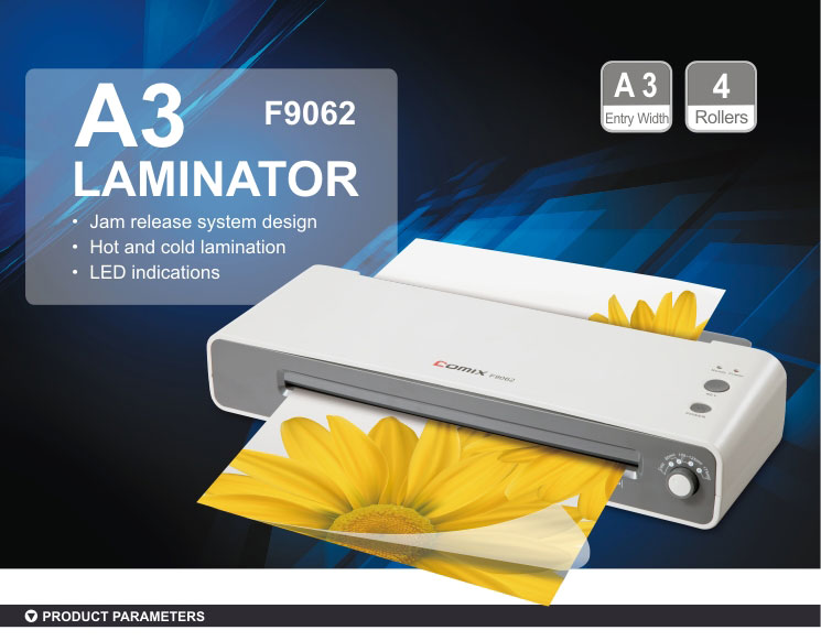 good quality high speed 4 rollers a3 size cold laminator