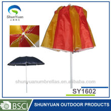 2015 fashion polyester fabric outdoor super advertising style two folding beach umbrellas
