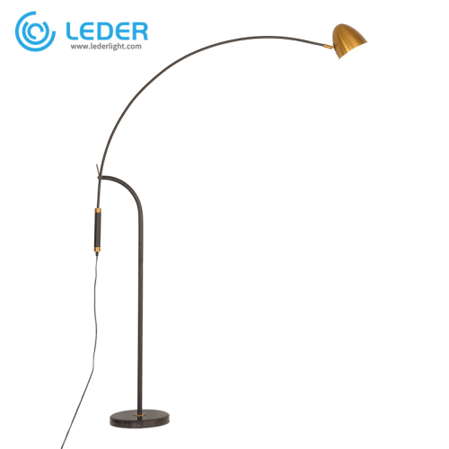 Lampe sur pied LEDER dorée brillante