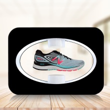 360 Rotating Acrylic Shoe Display Stand with Light-Up Printed Etching for Retail Shops