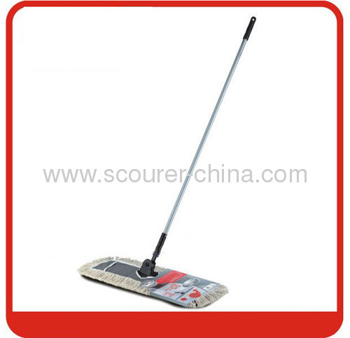 Steel Pole Professional Lobby Flat Mop Black White Color 