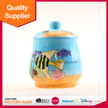 Hot selling seafoor design ceramic seal pot for hotel