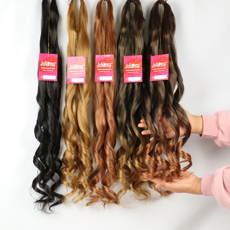 Julianna wholesale braiding hair synthetic braiding hair braids for african women afro loose wavy asap attachment