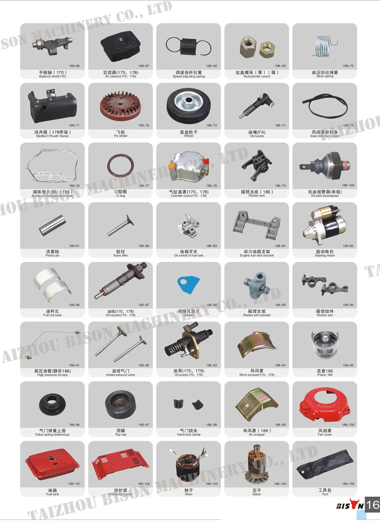 168 Gasoline Parts 170F Aluminium Alloy Generator Carburetors Pump Machinery Parts Carburetor with Oil Cup