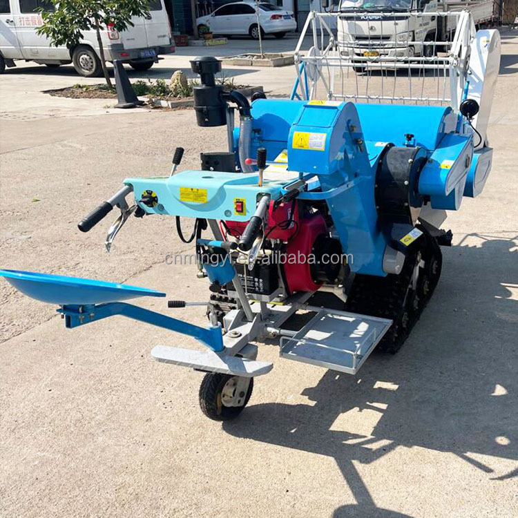 Mini Crawler Reaper Small Rice Harvester Threshing and Bagging Integrated Wheat and Rice Combine Harvester Harvesting Machine