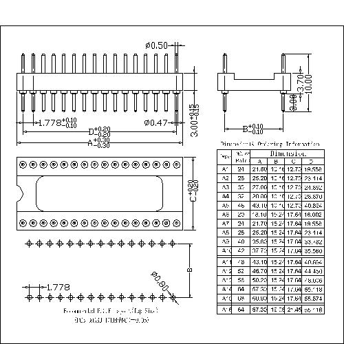 MIMHS01-XXX 1.778mm Dual-in-line Pin Headers Straight DIP