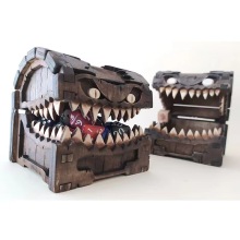 Freely Painted Wooden DND Treasure Chest with Sharp Fangs