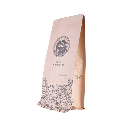 Borsa da pacaking da 500 g di caffetteria compostabile con fondo piatto