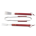 wooden handle bbq tools set in zipper bag