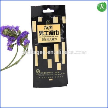 Custom men dedicated wet tissue plastic bag