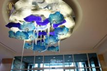 Multicolor beautiful lobby glass chandelier