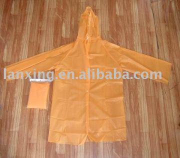 yellow folding PE/PEVA raincoat