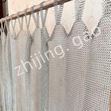 Lightweight Stainless Steel Tab Top Ring Mesh Curtain