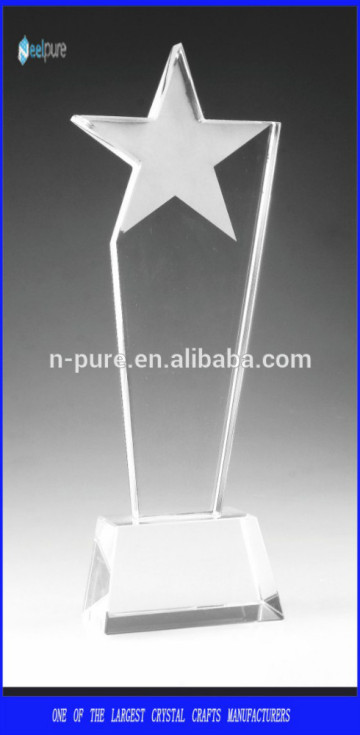 Star Shaped Blank Custom Crystal Trophy Awards, Clear Custom Crystal Trophy Awards