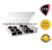 Custom Modern Clear Acrylic 6 Compartment Eyewear Sunglasses Display Case