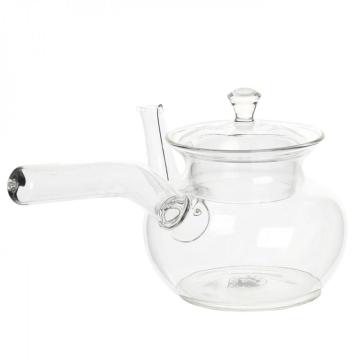 Clear Glass Kongfu Teapot With Long Handle