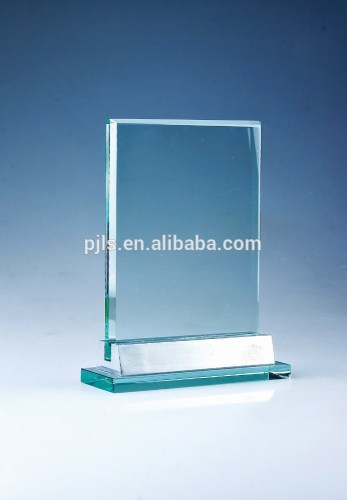 2015 blank crystal jade glass square shape trophy special jade glass awards