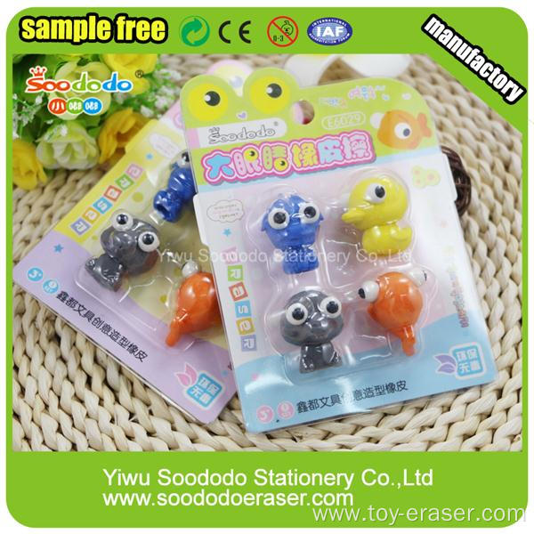 Packed Animal Rubber Eraser In Blister Card