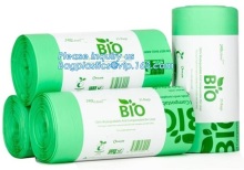 Eco friendly biodegradable compostable garbagebag, Biodegradable drawtape kitchen trash bag, drawstring rubbsh bag on roll