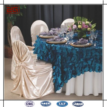Factory Made Polyester Table Cloth / Spandex Table Cloth / Rosette Satin Table Cloth