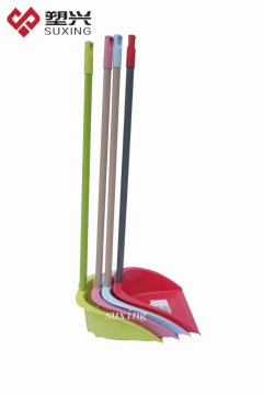 Plastic dustpan with metal stick
