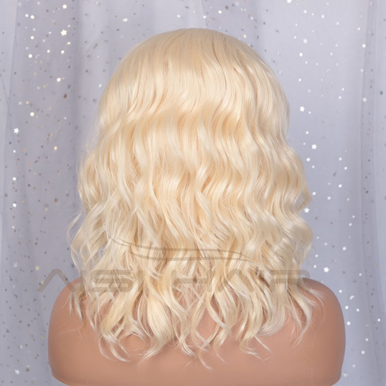 Aisi Hair 16 Inch Medium Long Body Wave Blonde Wig Long Wavy Swiss Lace Wig Synthetic Lace Frontal Hair Wigs For Black Women